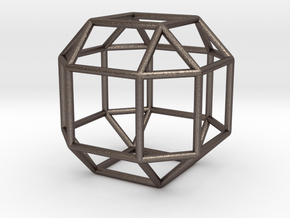Rhombicuboctahedron 1.3" in Polished Bronzed Silver Steel