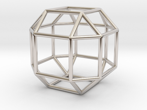 Rhombicuboctahedron 1.3" in Rhodium Plated Brass