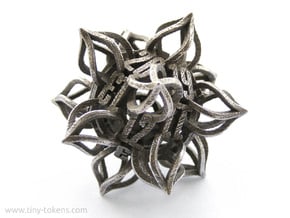 'Kaladesh' D20 Spindown Life Counter in Polished Bronzed Silver Steel