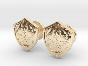 Hylian Shield Cufflinks in 14k Gold Plated Brass