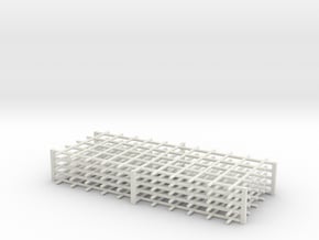 Rebar Grid 4 Feet x 10 Feet 1-87 HO Scale  in White Natural Versatile Plastic