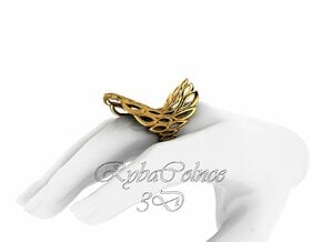 Ring Wave  8US (18,3mm) in 14k Gold Plated Brass