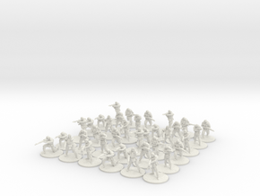 4 Squads of Modern Russian Infantry  20mm  in White Natural Versatile Plastic