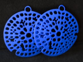 Radiolarian earrings in Blue Processed Versatile Plastic