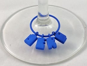 DERP - Wine Charm in Blue Processed Versatile Plastic