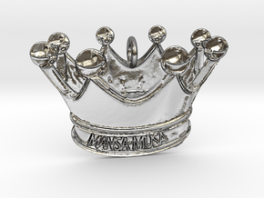 MANSA MUSA CROWN Pendant in Polished Silver