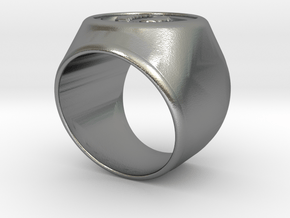 Riga signet Ring 16.5mm diameter in Natural Silver