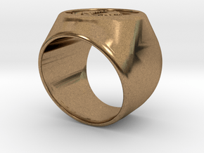 Riga signet Ring 16.5mm diameter in Natural Brass