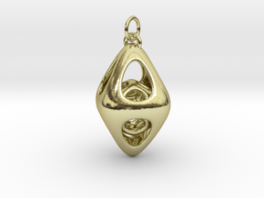 Tetrahedron Cage Pendant  in 18k Gold Plated Brass