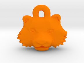 Tiger Face Pendant Charm in Orange Processed Versatile Plastic