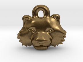 Tiger Face Pendant Charm in Natural Bronze