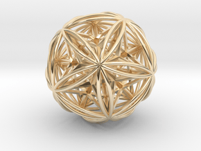 Icosasphere w/Nest Stellated Dodecahedron 1.8" in 14K Yellow Gold