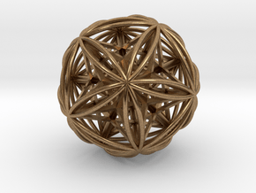 Icosasphere w/Nest Stellated Dodecahedron 1.8" in Natural Brass