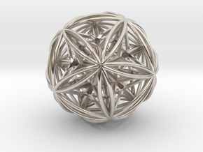 Icosasphere w/Nest Stellated Dodecahedron 1.8" in Platinum