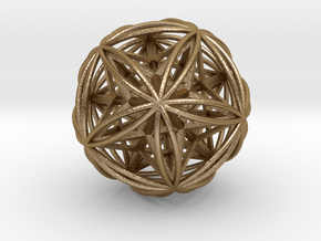 Icosasphere w/Nest Stellated Dodecahedron 1.8" in Polished Gold Steel