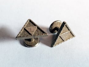 Triforce Cufflinks in Polished Bronzed Silver Steel