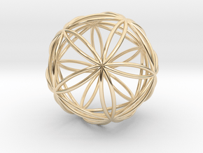 Icosasphere 1.8" in 14k Gold Plated Brass