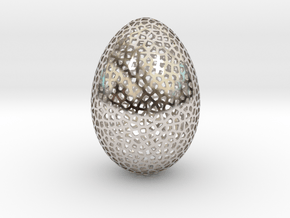 Egg Veroni in Rhodium Plated Brass