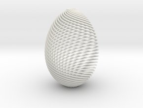 Designer Egg in White Natural Versatile Plastic