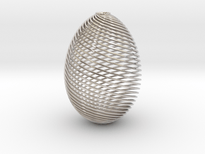 Designer Egg in Rhodium Plated Brass