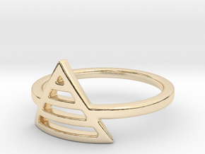 Teepee Stripe Ring in 14k Gold Plated Brass: Small