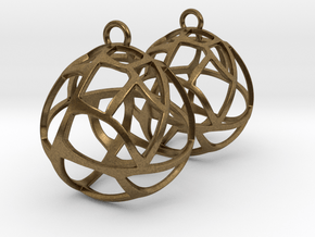 Earrings Spherical Mesh in Natural Bronze