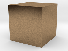 Material Sample 10mm Cube in Natural Brass
