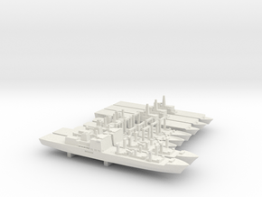 JMSDF Auxiliary Ships Set, 8p, 1/3000 in White Natural Versatile Plastic