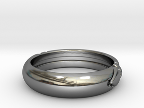 Atlantis ring in Fine Detail Polished Silver: 7 / 54