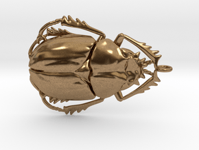 Scarab Beetle Pendant in Natural Brass