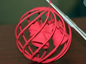 4" Christmas globe bells in Red Processed Versatile Plastic