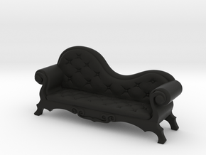 Victorian Chaise Lounge v4 in Black Natural Versatile Plastic