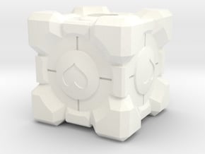 Companion Cube Lanyard Bead in White Processed Versatile Plastic