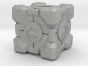 Companion Cube Lanyard Bead in Aluminum