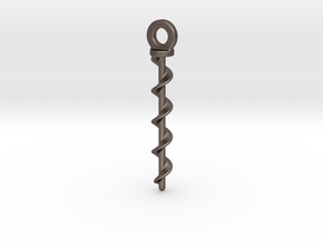 "Carry-On" Wine Key Corkscrew in Polished Bronzed Silver Steel