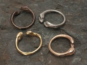 Femur Ring - with size variations in Polished Bronzed Silver Steel: 6 / 51.5