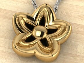 Kanzashi Pendant in 14k Gold Plated Brass