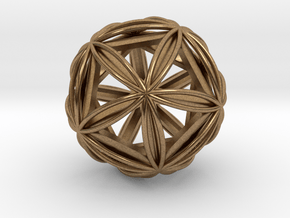Icosasphere w/ Nested Icosahedron 1.8" in Natural Brass