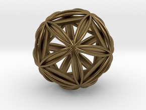 Icosasphere w/ Nested Icosahedron 1.8" in Natural Bronze