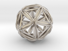 Icosasphere w/ Nested Icosahedron 1.8" in Platinum