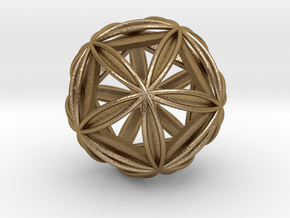 Icosasphere w/ Nested Icosahedron 1.8" in Polished Gold Steel