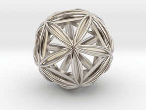 Icosasphere w/ Nested Icosahedron 1.8" in Rhodium Plated Brass