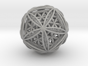 Icosasphere w/Nest Flower of Life Icosahedron 1.8" in Aluminum