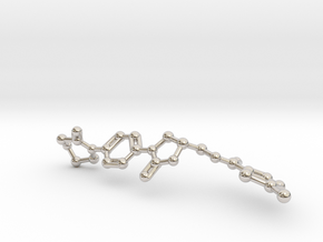 Rivaroxaban Molecule Model in Rhodium Plated Brass