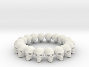 Skulls ring in White Natural Versatile Plastic: 7.5 / 55.5