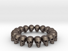 Skulls ring in Polished Bronzed Silver Steel: 9 / 59