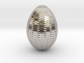 Designer Egg 3 in Rhodium Plated Brass