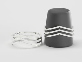 Chevrons Ring in Polished Silver: 5 / 49