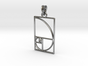 Fibonacci Pendant in Polished Silver (Interlocking Parts)