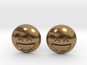 Smiling Emoji with Smiling Eyes in Natural Brass
